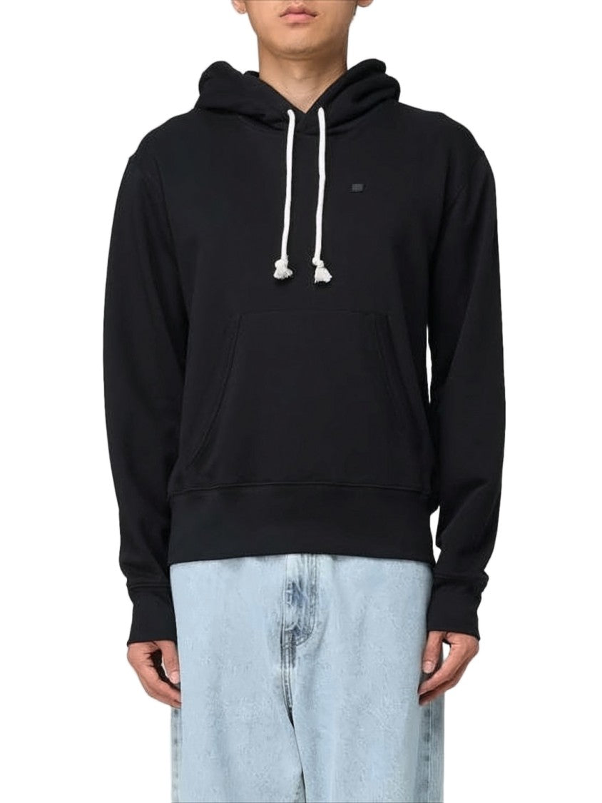 Acne Studios Classic Black Cotton Hoodie With Drawstring