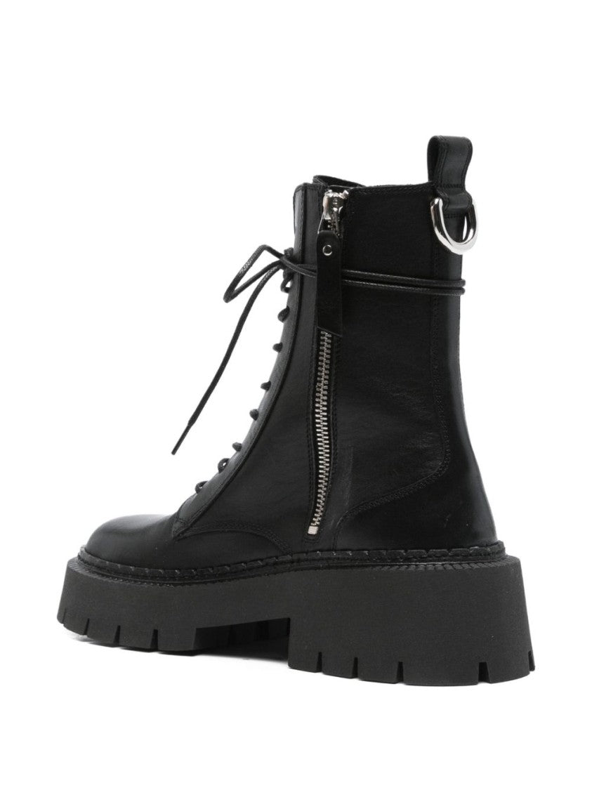 Vic Matié Rugged Black Lace-Up Boots