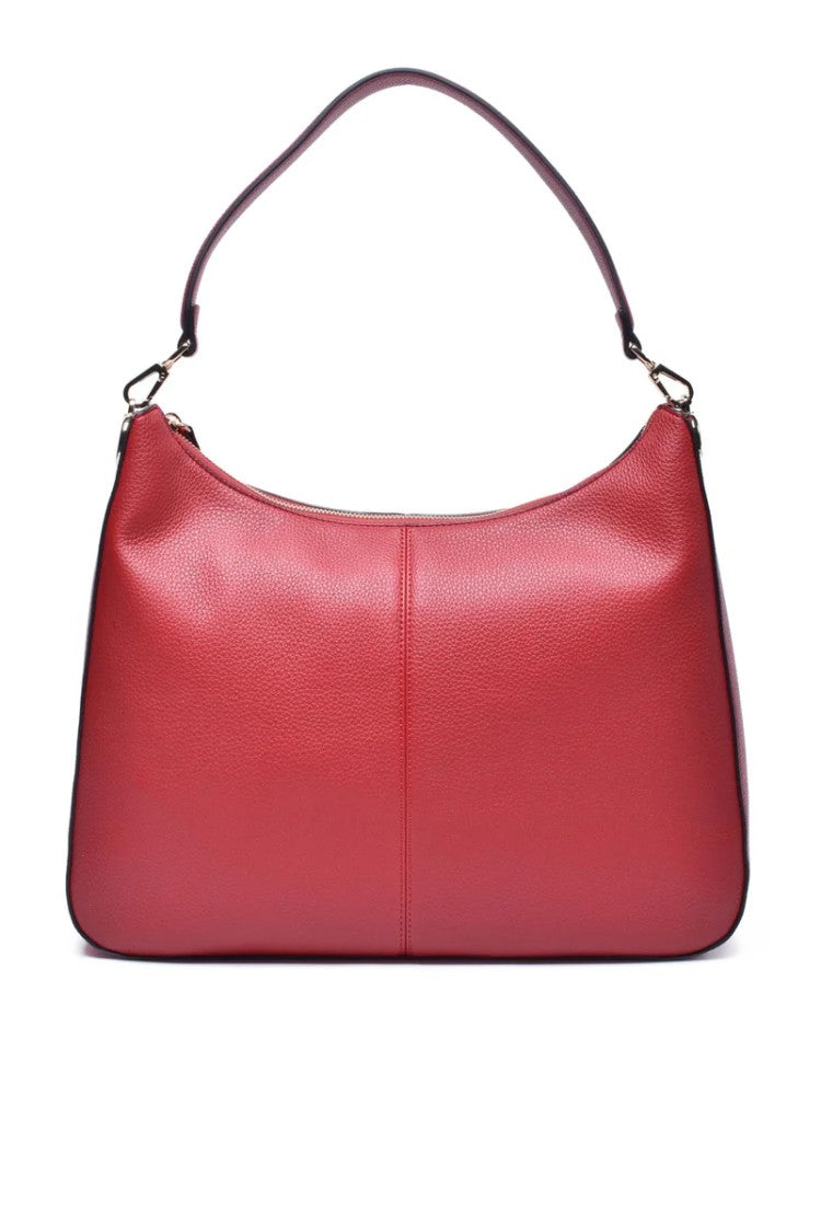 Twin-Set Red Hobo Bag With Spacious Design And Minimalist Aesthetics