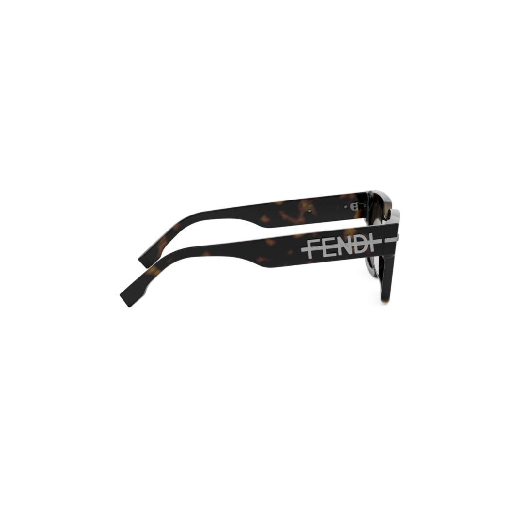 Fendi Fe40078i Bold Rectangular Tortoiseshell Sunglasses