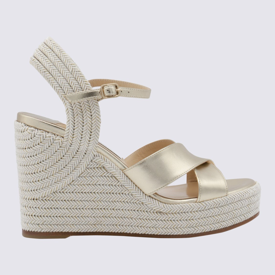 Jimmy Choo Gold Leather Espadrillas