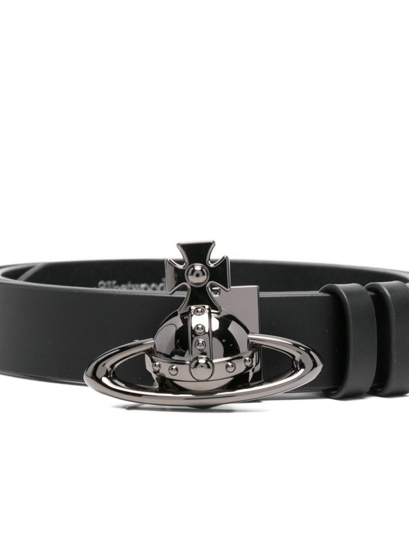 Vivienne Westwood Black Orb Buckle Belt