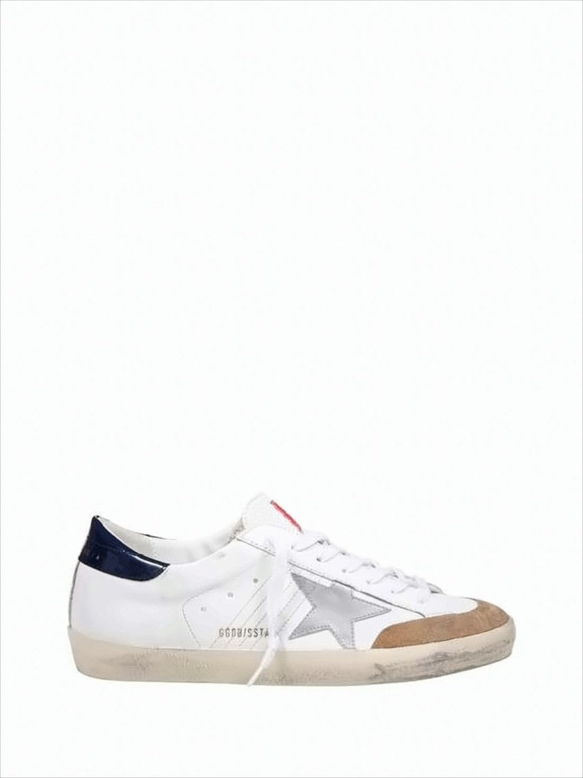 Golden Goose Low-Top White Leather Sneakers With Vintage Accents