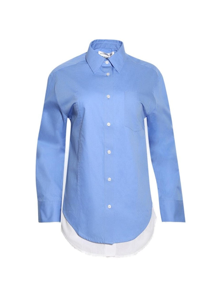 Victoria Beckham Double Layer Shirt Offord Blue