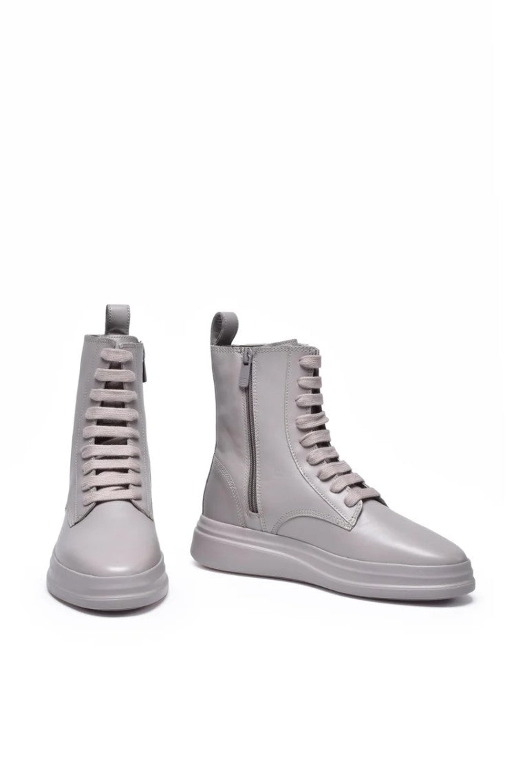 Tommy Hilfiger Light Grey Leather Rubber Women's Zip Boot