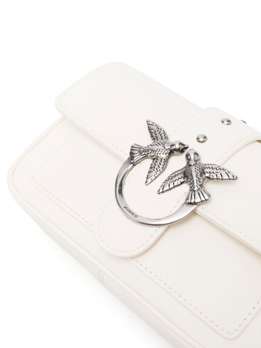 Pinko Rectangular Leather Bag With Silver-Tone Bird Buckle