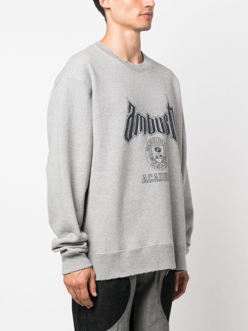 Ambush Heather Grey Academy Graphic Cotton Sweatshirt