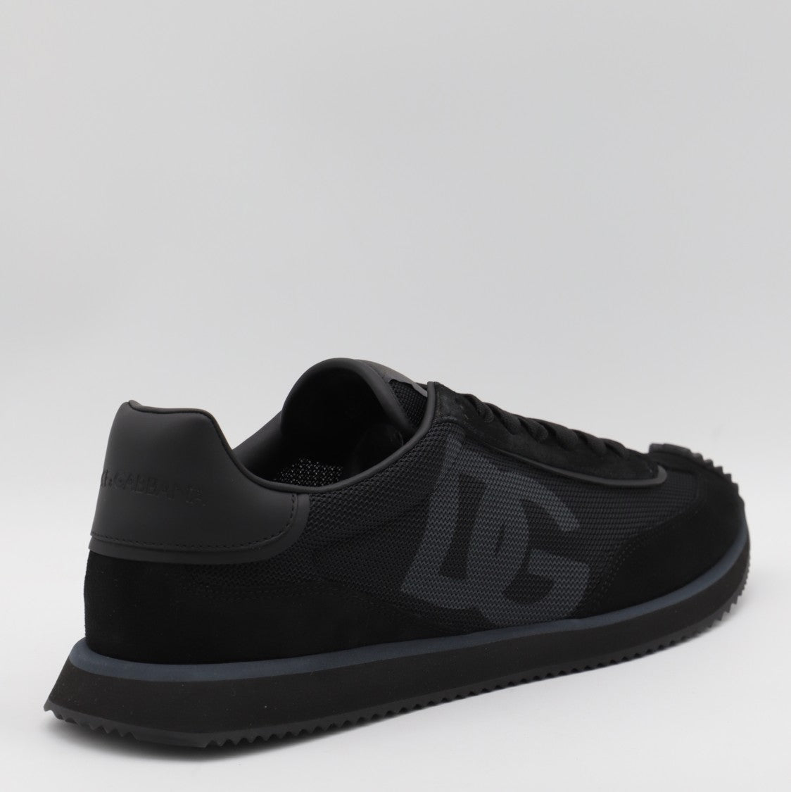 Dolce & Gabbana Low-Profile Black Sneakers With Mesh And Suede Detailing