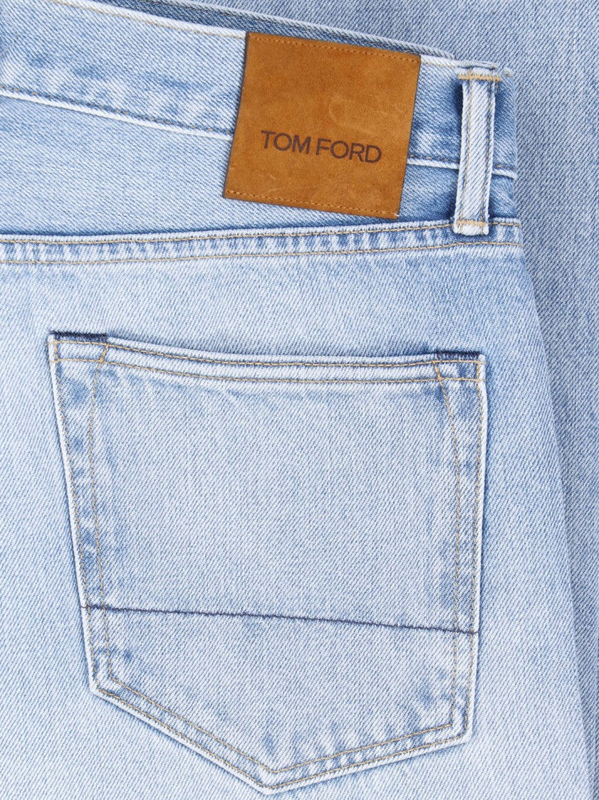 Tom Ford Light Blue Straight-Leg Cotton Jeans
