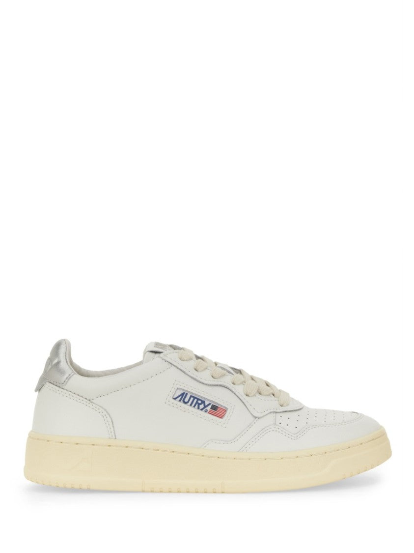 Autry Medalist Low Perforated Metallic Leather Sneakers