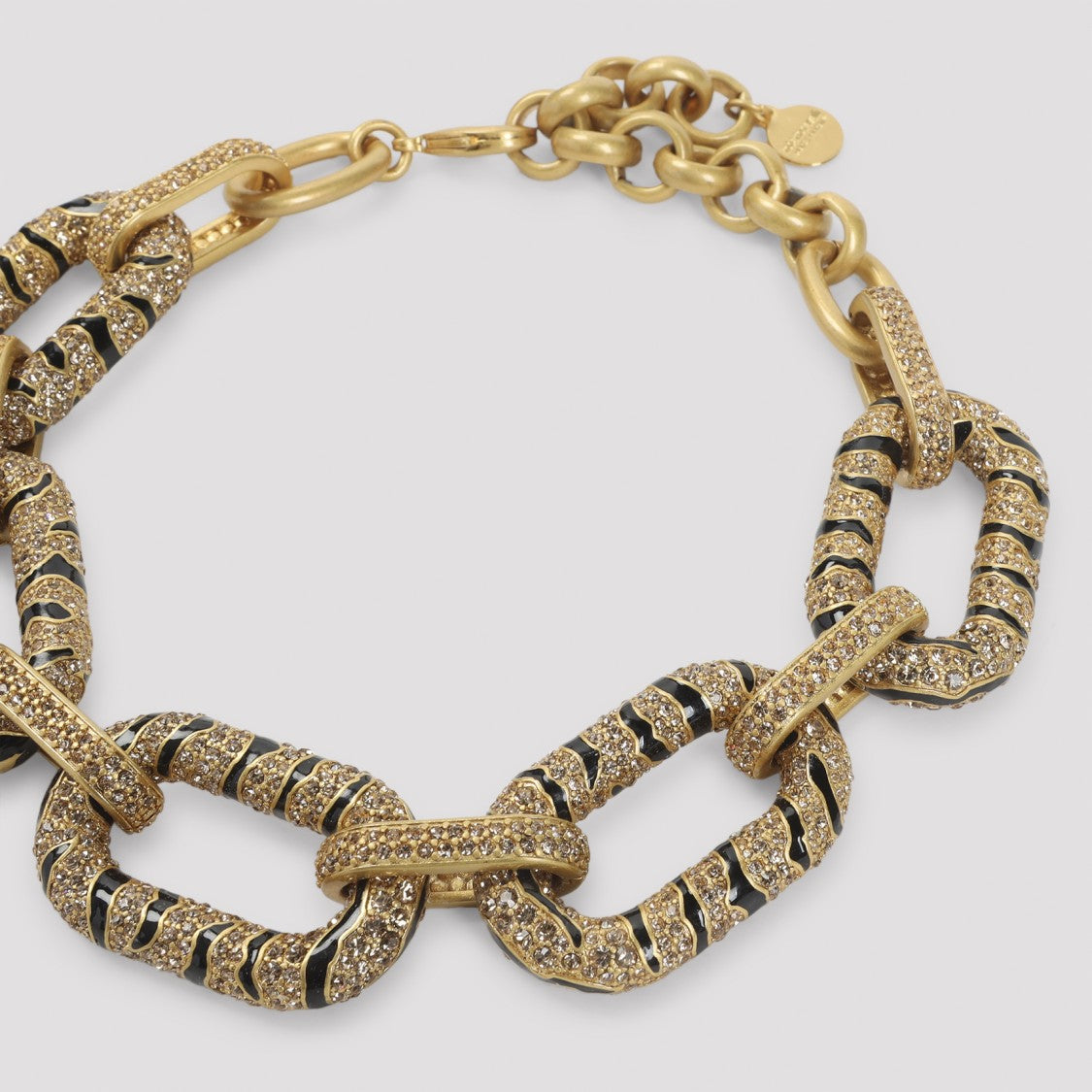 Roberto Cavalli Zebra Pattern Gold-Toned Aluminium Statement Necklace