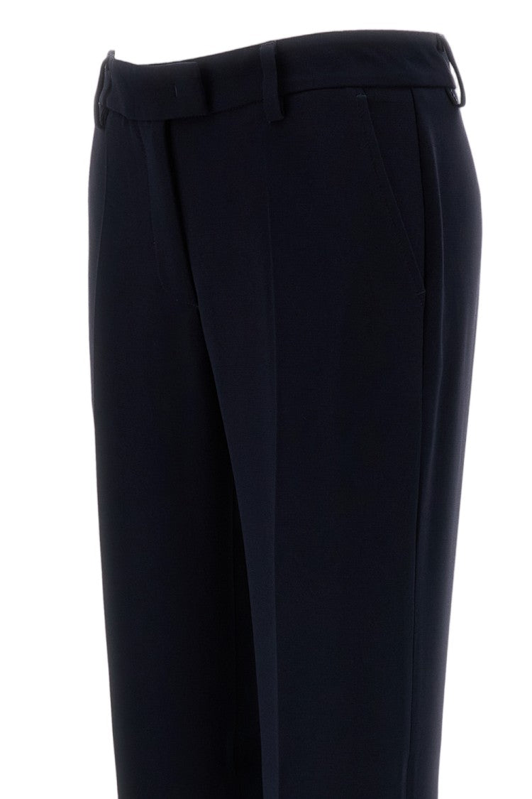 Alberto Biani Blue Cady Slim Straight-Leg Pants