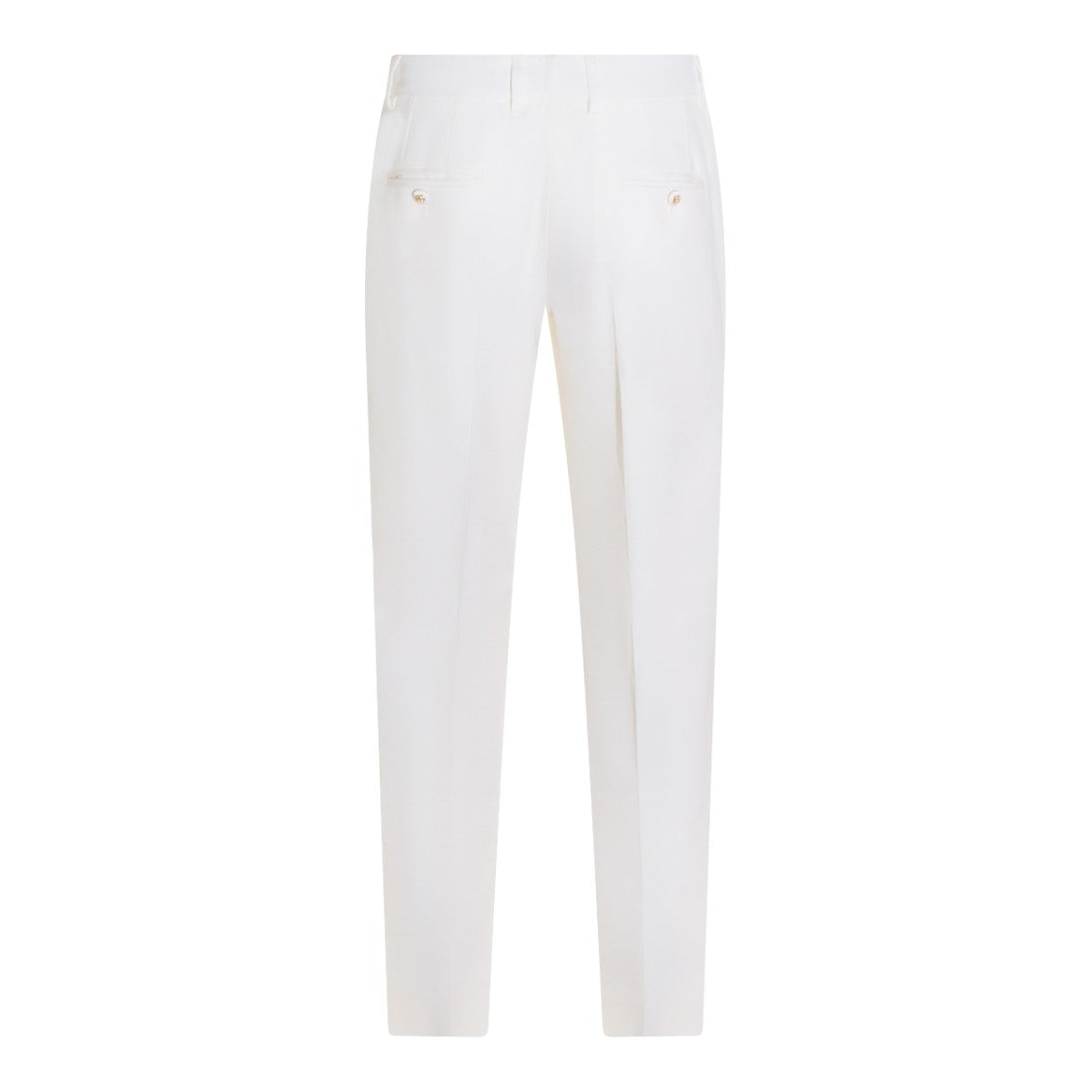 Dolce & Gabbana White Wool Straight-Leg Pants