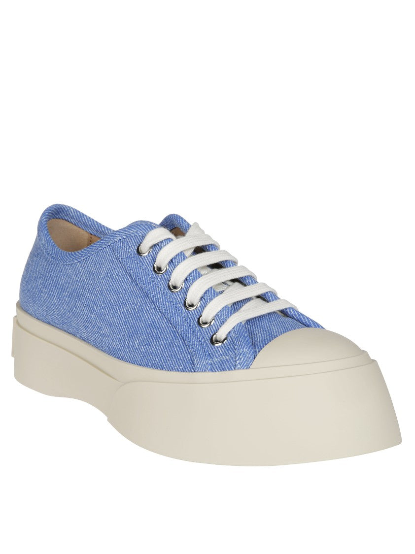 Marni Textured Blue Sneakers With Cream Sole