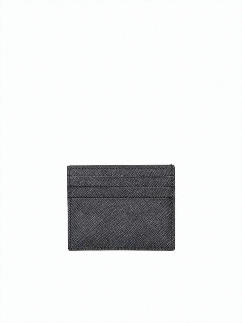 Prada Textured Black Card Wallet
