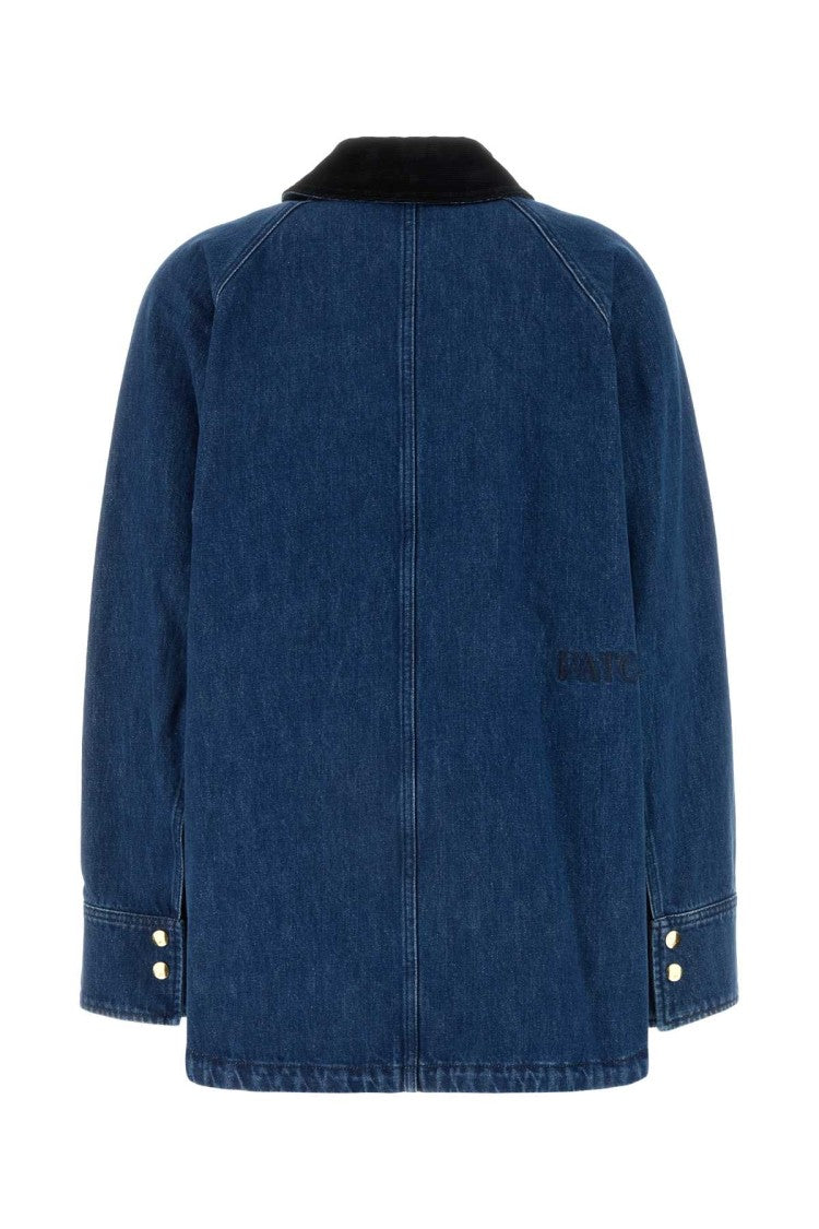 Patou Relaxed Fit Denim Parka With Classic Collar