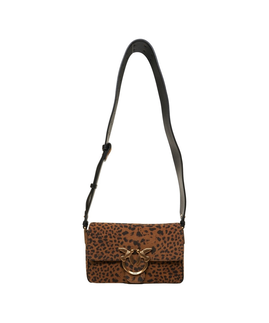 Pinko Slouchy Animal Print Crossbody Bag