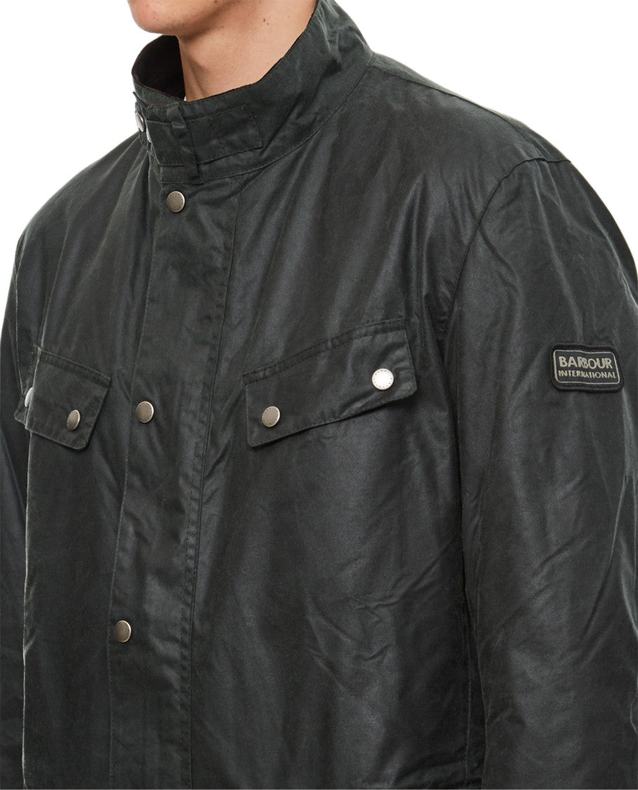 Barbour Green Duke Wax Elbow Patch Jacket