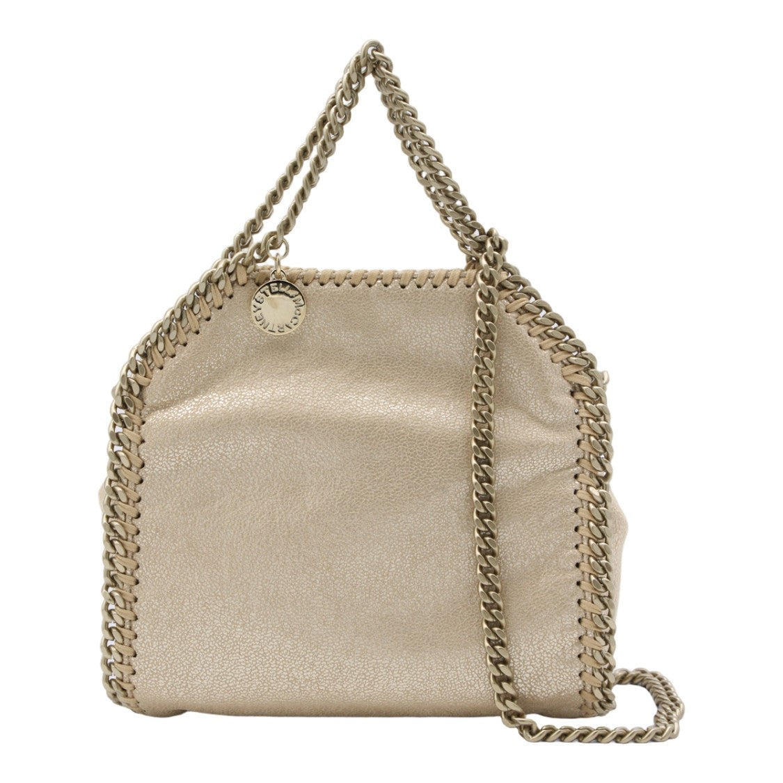Stella Mccartney Medium Textured Handbag With Chain Trim