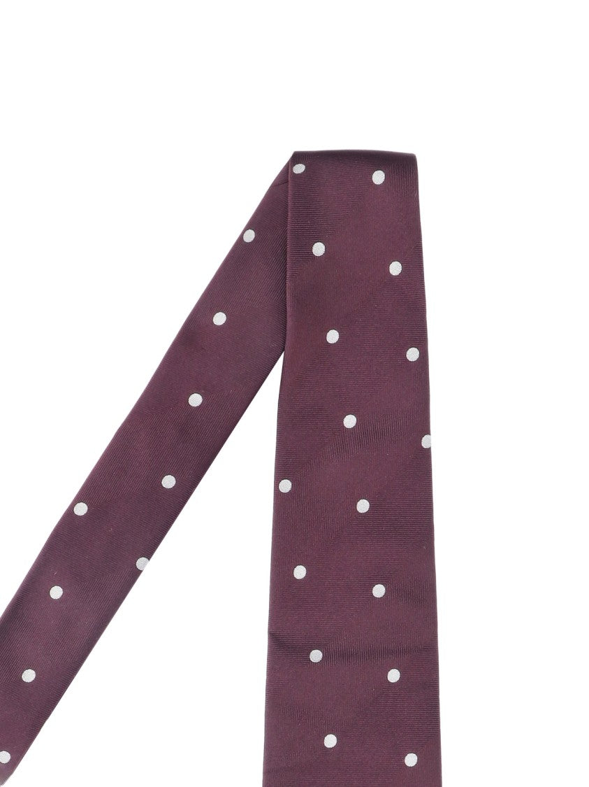 Lardini Polka Dot Silk Tie With Adjustable Length
