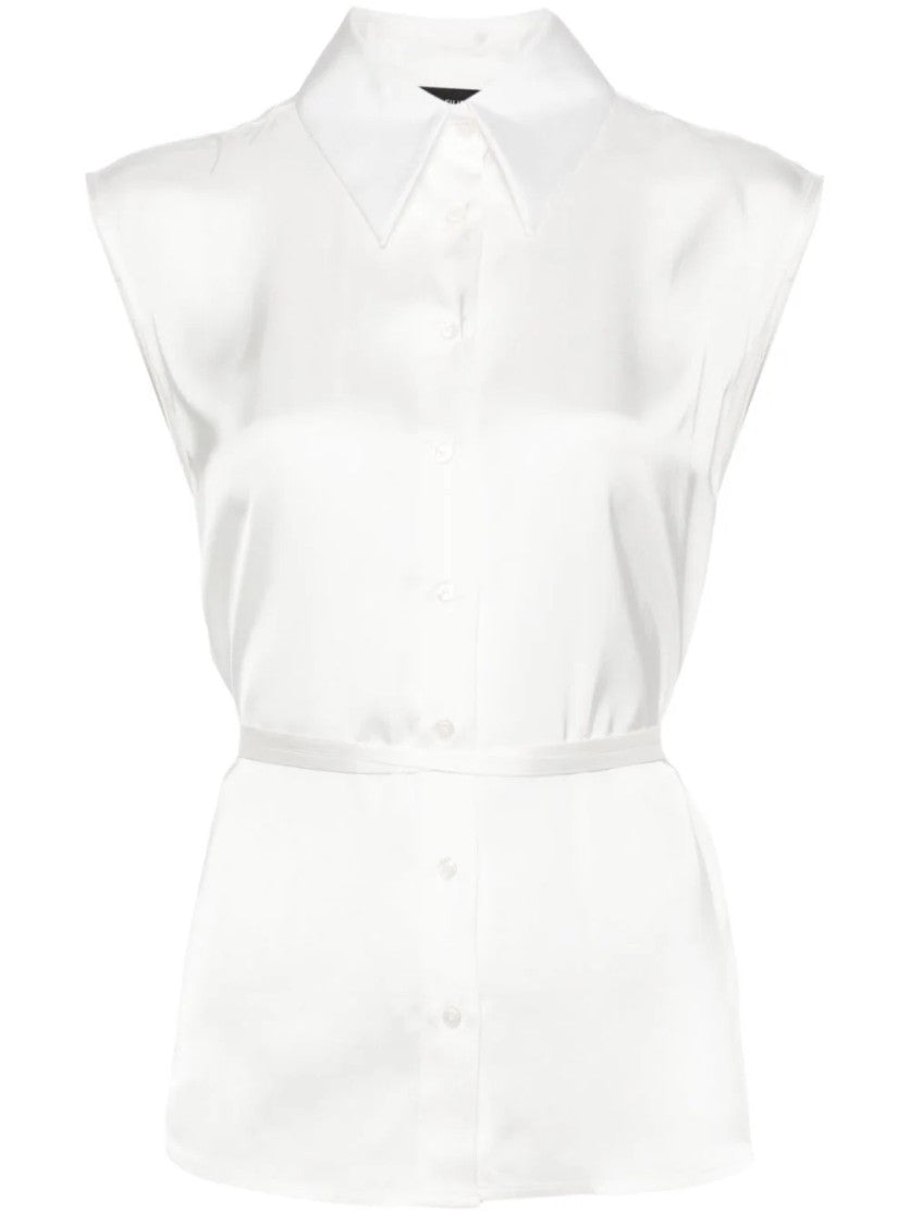 Fabiana Filippi Classic Sleeveless Shirt With Belted Waist