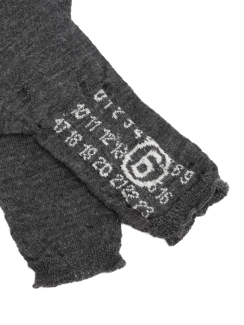 Mm6 By Maison Margiela Ribbed Cuff Virgin Wool Gloves