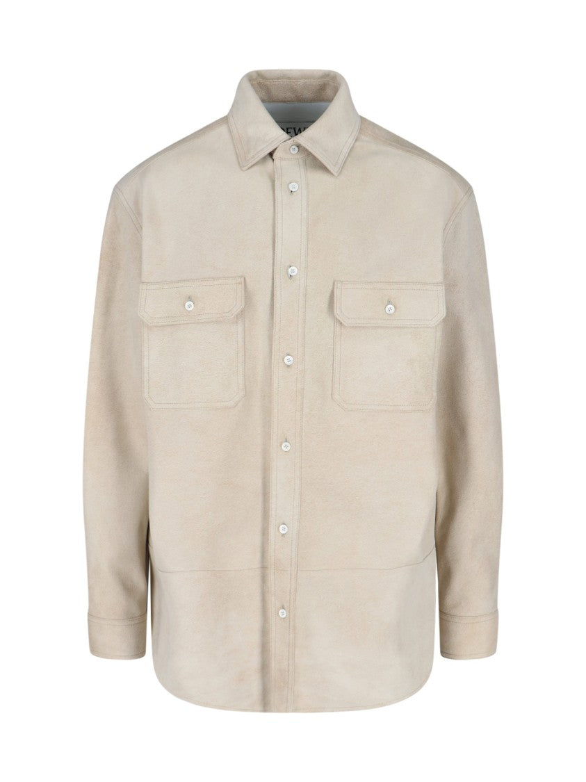 Loewe "Anagram" Shirt Jacket Beige