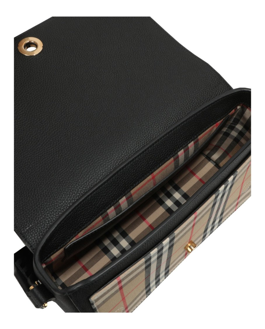 Burberry Pebbled Leather Medium Note Bag With Adjustable Strap
