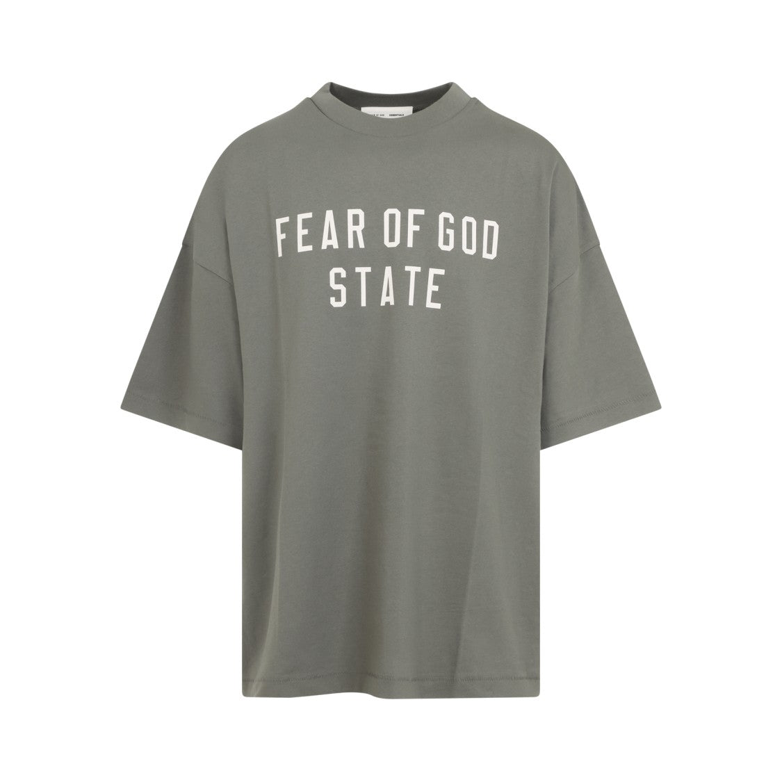 Fear Of God Oversized Grey T-Shirt With Bold Block Lettering