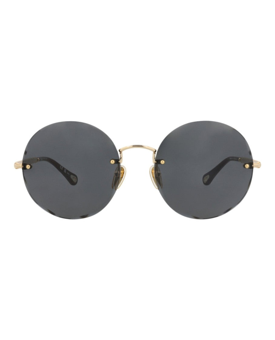 Chloé Round-Frame Metal Sunglasses