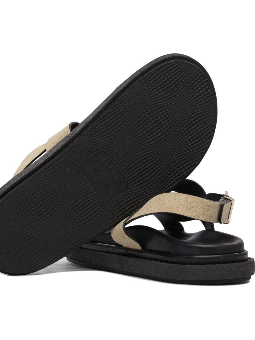 Alohas Beige Cow Suede Sandals