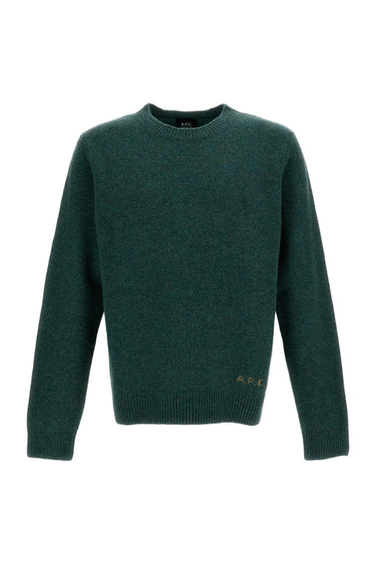 A.P.C. Green Edmond Crew Neck Sweater