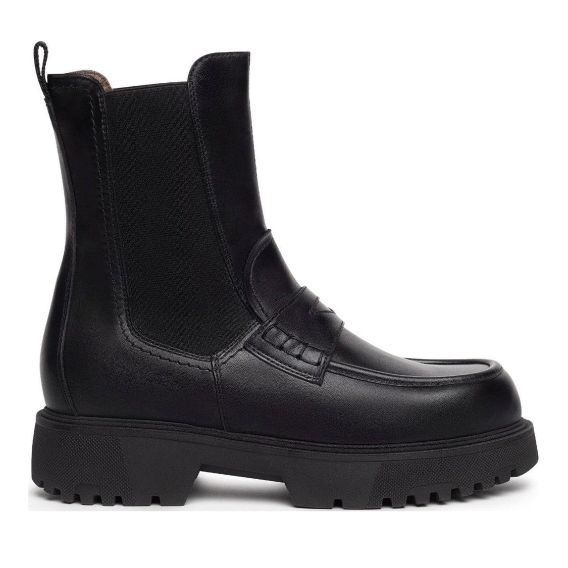 Nerogiardini Black Guanto Elastic Panel Sleek Leather Boots