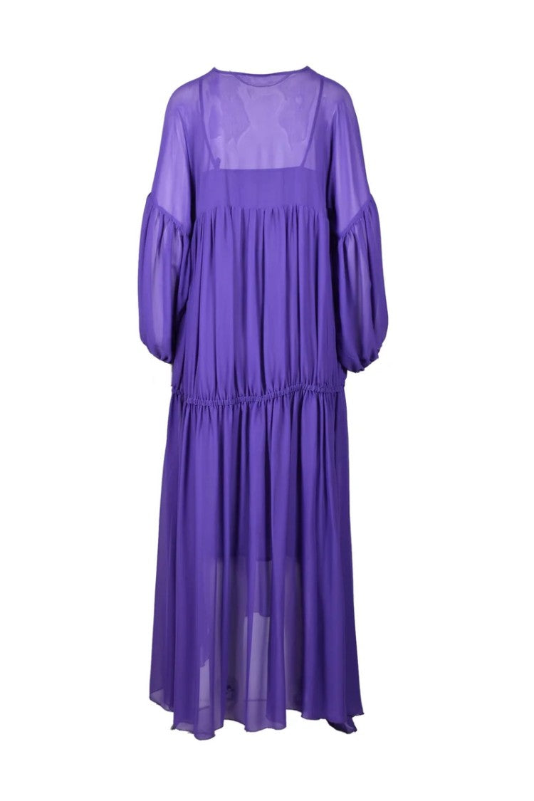 Erika Cavallini Long Dress Acetate And Silk - Purple