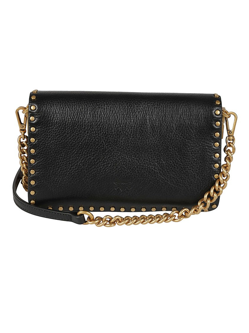 Pinko Love One Slouchy Textured Calfskin Shoulder Bag