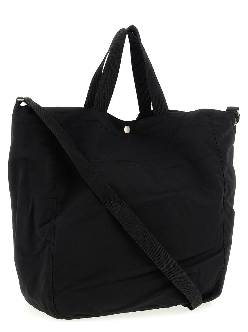 Comme Des Garçons Structured Black Nylon And Cotton Tote Bag With Logo
