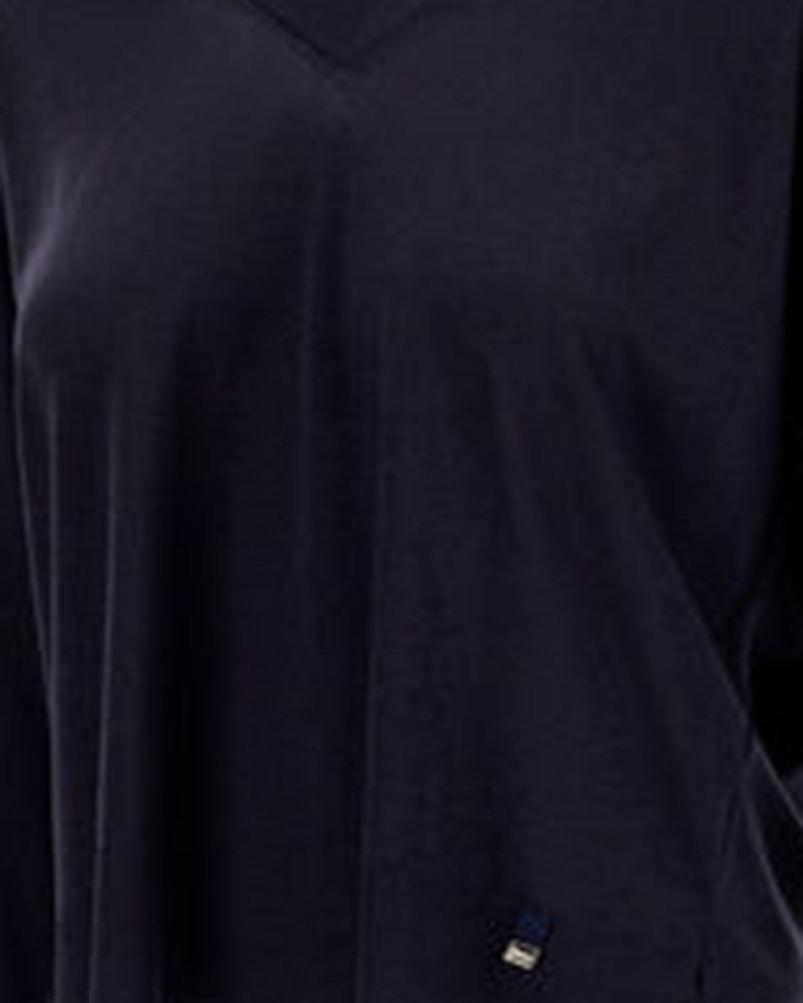 Herno Glam Knit Effect Navy Blue Sweater