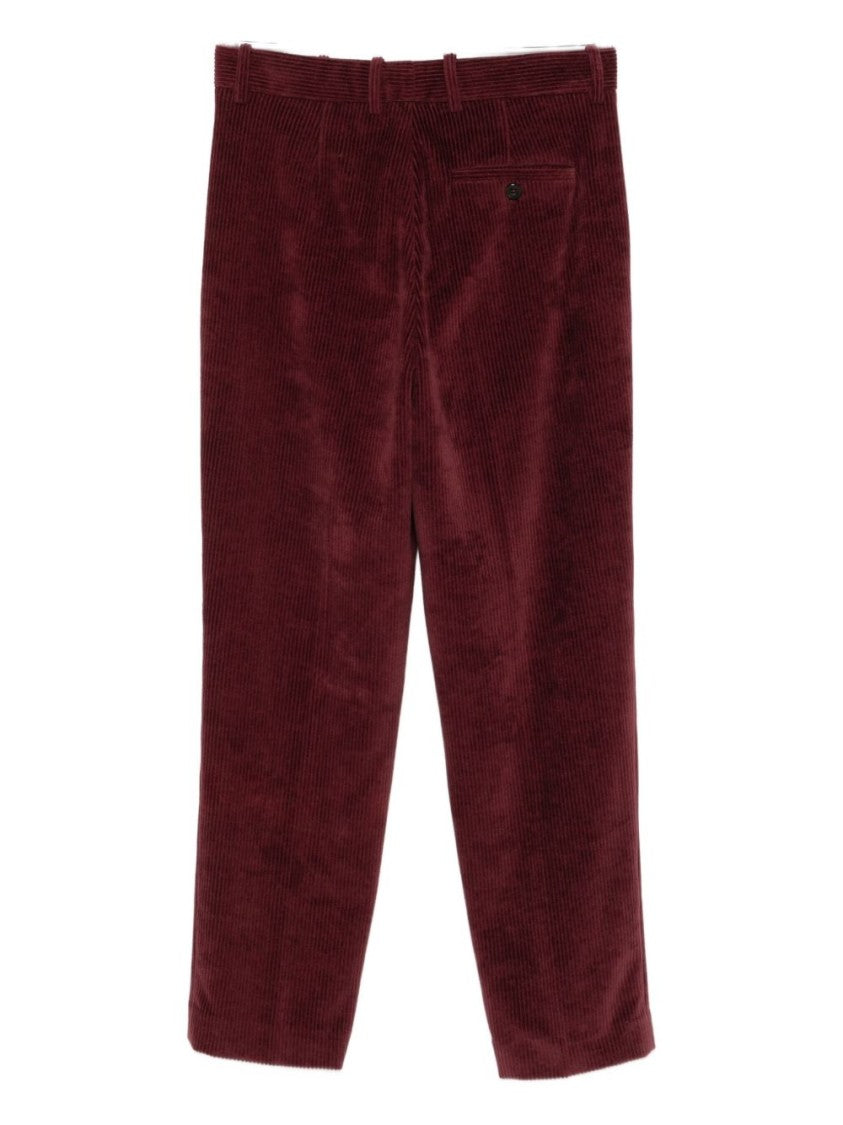 Circolo 1901 Straight-Leg Bordeaux Trousers With Rich Corduroy Texture