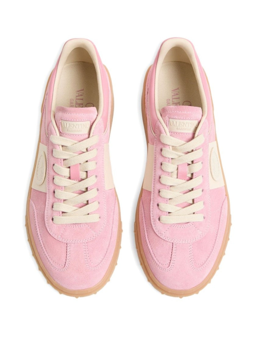 Valentino Garavani Suede Upper Flat Shoes With Cream Accents