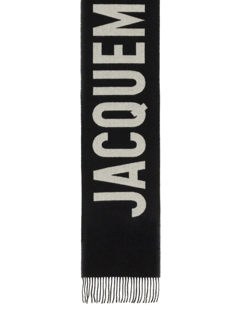 Jacquemus Long Rectangular Wool Scarf With Logo