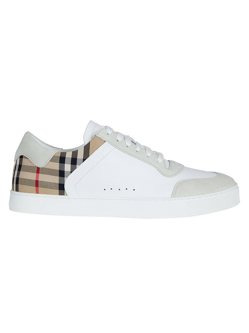 Burberry Low-Top Sneakers With Suede Accents And Check Detail