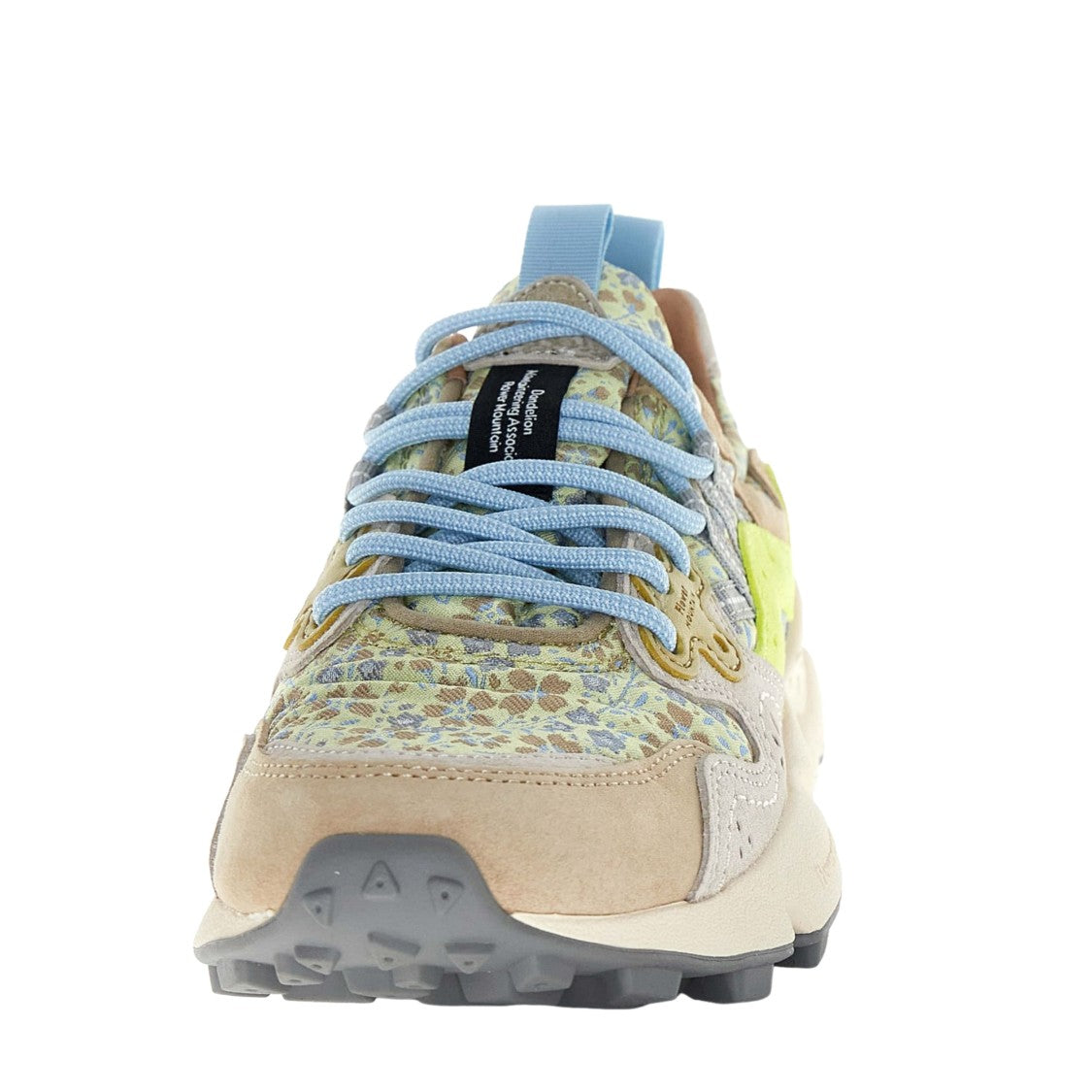 Flower Mountain Yamano 3 Sneaker In Beige Suede And Yellowish Canvas
