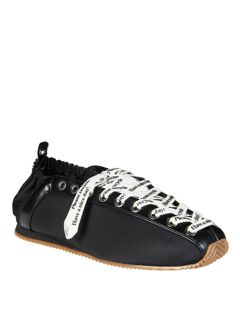 Ganni Nylon Laces Elastic Heel Flats
