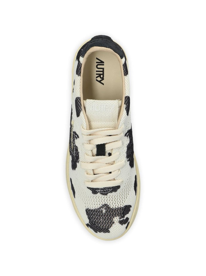 Autry White Black Animal Print Sneakers
