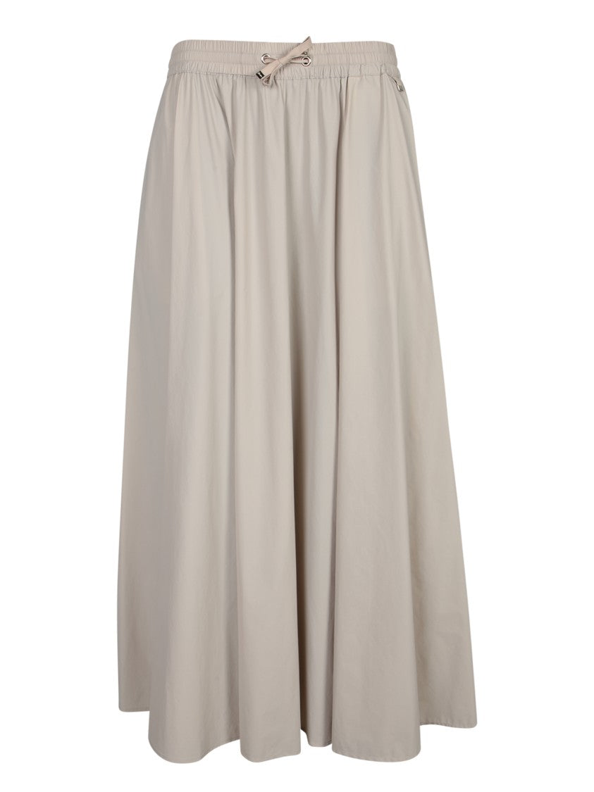 Herno Flowing Beige Skirt With Elastic Waistband