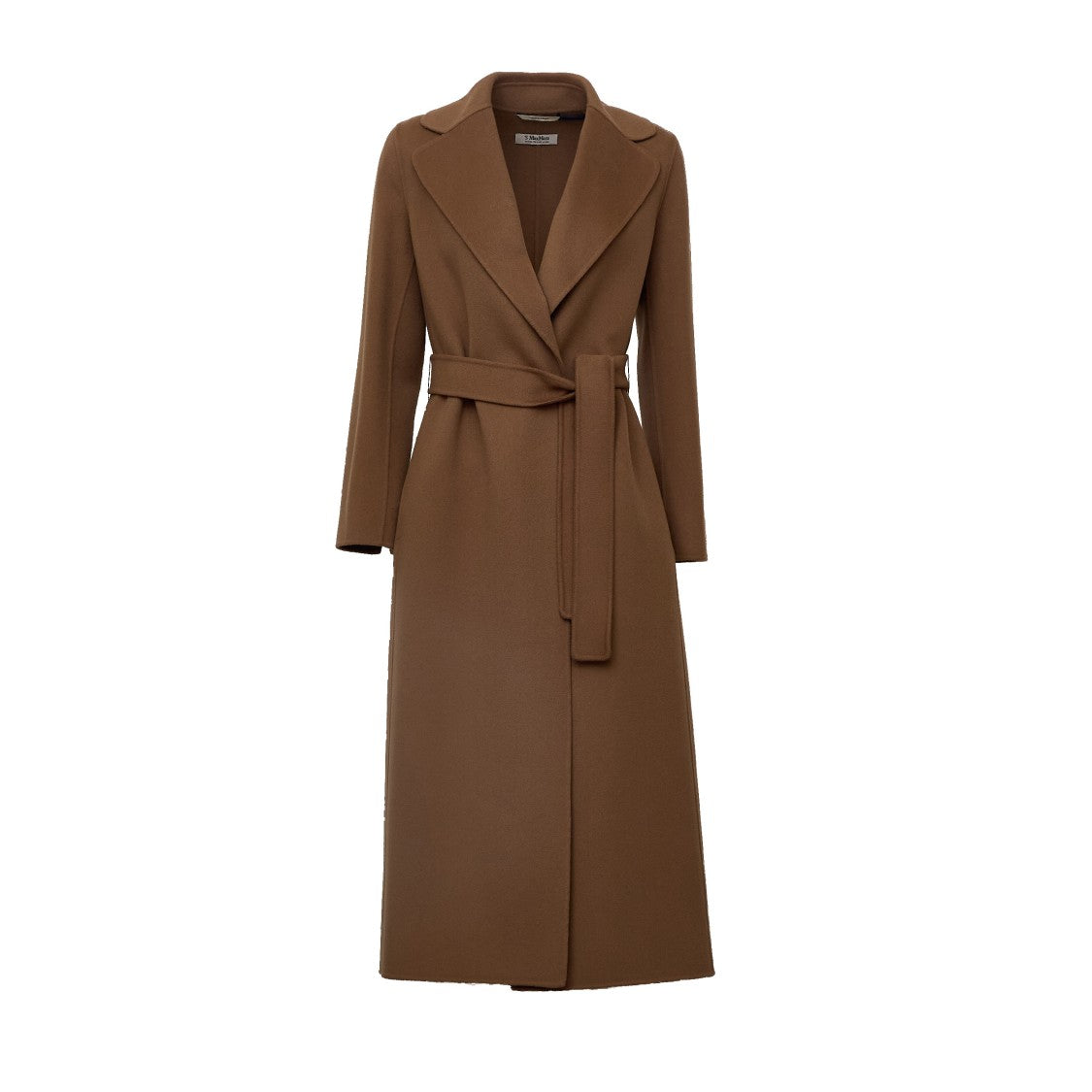Max Mara Poldo Long Straight-Cut Wool Belted Coat