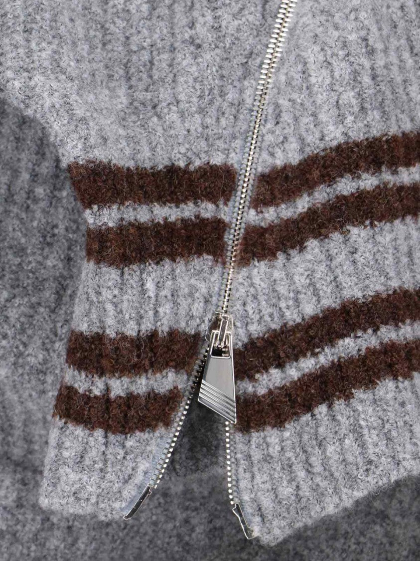 The Attico Cropped Sweater With Zipper