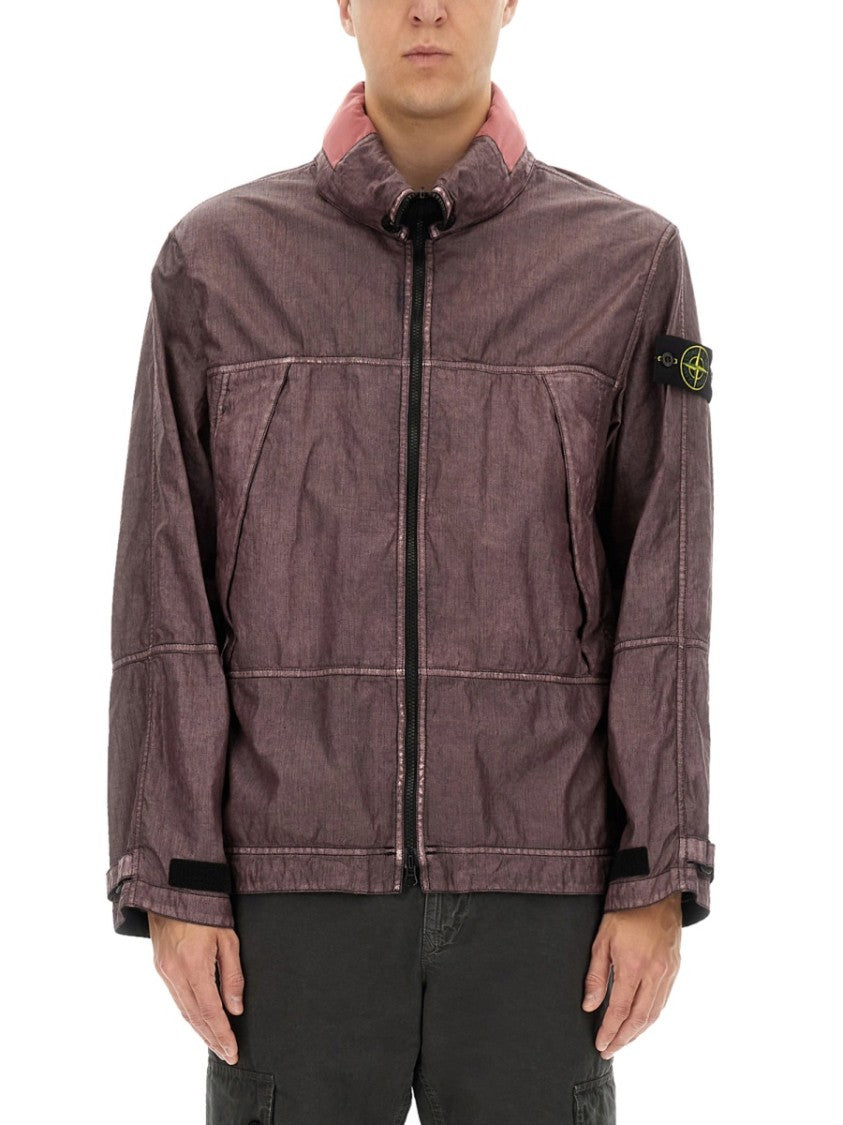 Stone Island Textured Linen Hooded Jacket