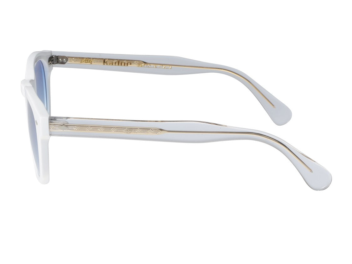 Kador White Jolly Cal 49 Translucent Gradient Blue Sunglasses