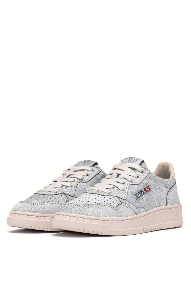Autry Medalist Crackled Leather Sneakers